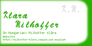 klara milhoffer business card