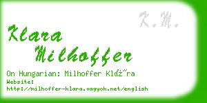 klara milhoffer business card